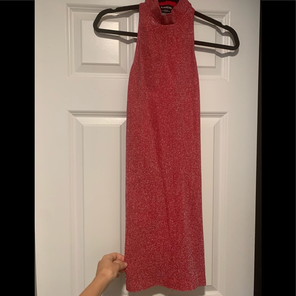 Red glitter bodycon BEBE dress